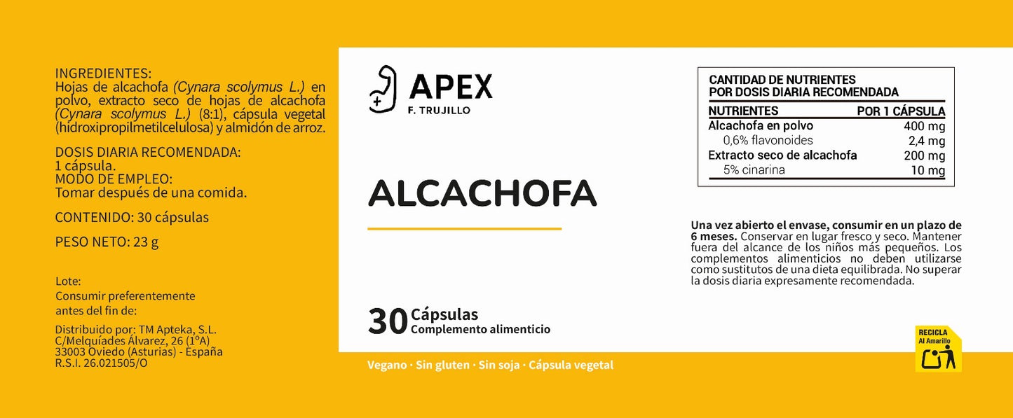 ALCACHOFA – 30/60 cápsulas
